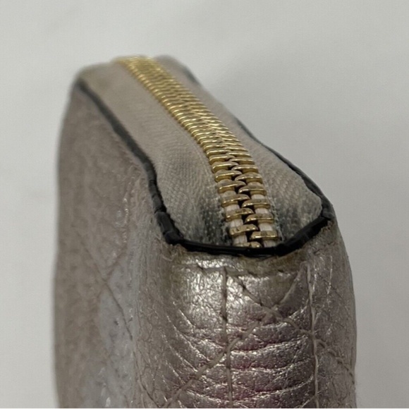 Christian Dior Lady Dior Leather Cannage Quilted Zip-Around Wallet w/ Logo Charm - Picture 5 of 8